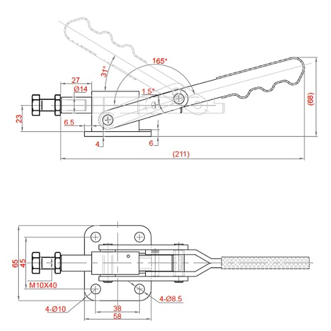 Vendita online Bloccaggio a spinta pistone 27 mm. 1200 Kg.